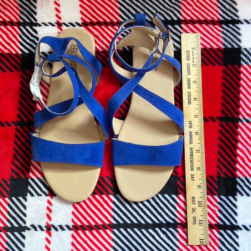 Royal Blue Strappy Sandals (Never worn)